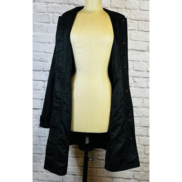 Eddie Bauer Weatheredge Trench Coat Water Resistant Rain Jacket Black NEW MEDIUM - Picture 4 of 16